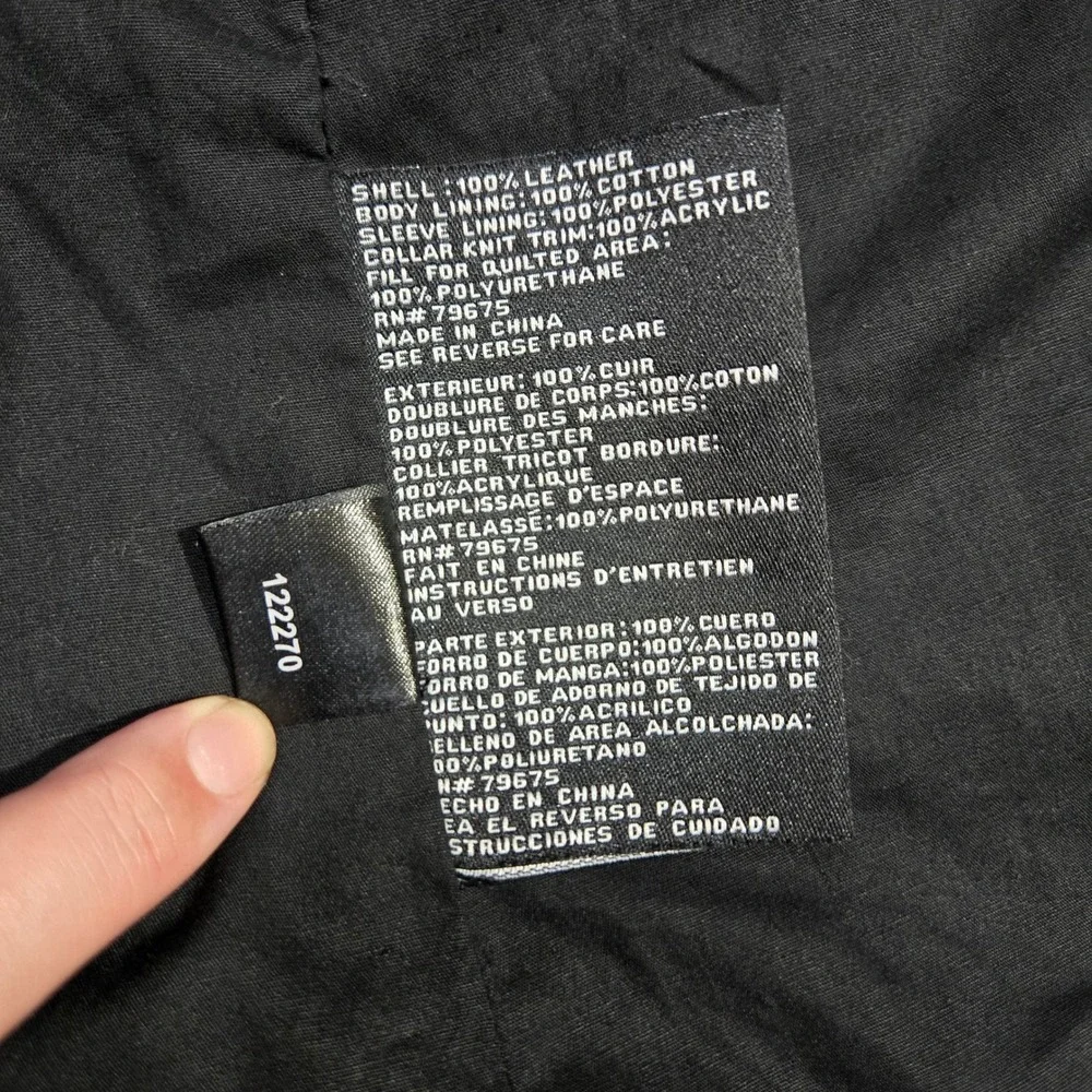 Michael Kors Real Leather Moto Jacket Small Black Asymmetrical‎ Knit Collar Punk